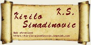Kirilo Sinadinović vizit kartica